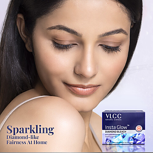 VLCC Insta Glow Diamond Bleach For Sparkling Brightness & Purification With Colloidal Diamond, 30 g