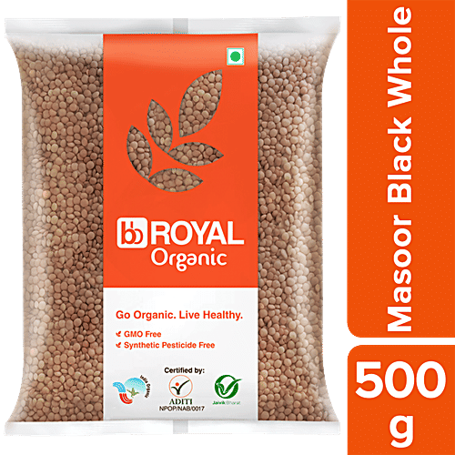 bb Royal Organic - Masoor Black Whole, 500 g  