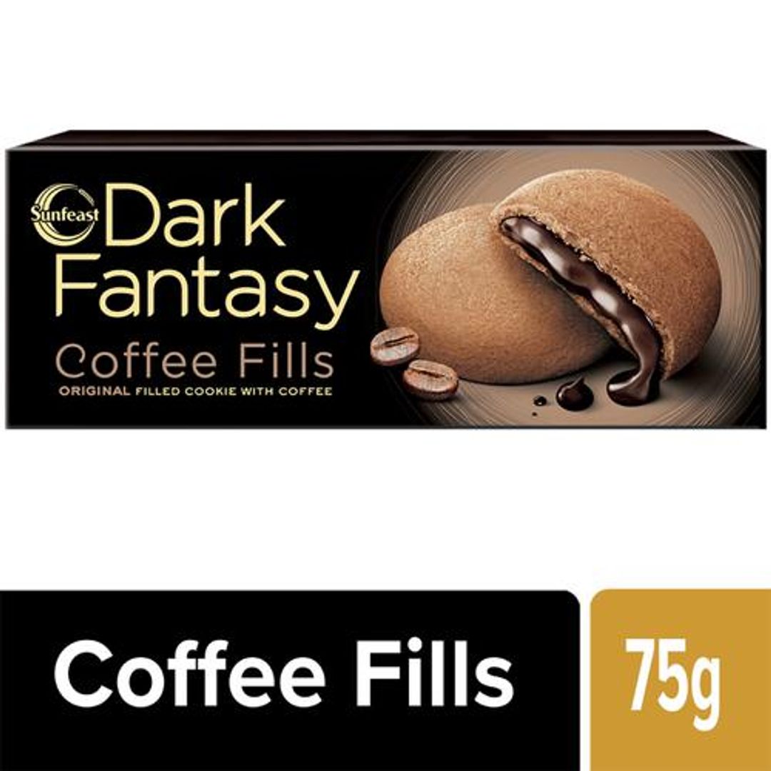 Sunfeast Dark Fantasy - Coffee Fills, Original Filled Cookies With Coffee, 75 g 