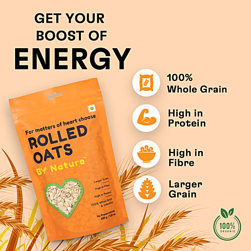 By Nature Oats - Rolled, 200 g  High In Fibre, No Preservatives