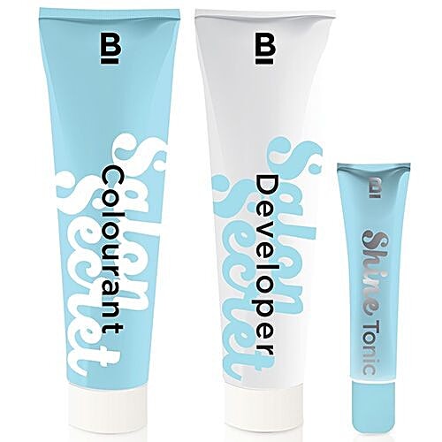 Bblunt Salon Secret High Shine Creme Hair Colour - Mahogany, 100 g + 8 ml Reddish Brown 4.56 100% Grey Coverage & No Ammonia