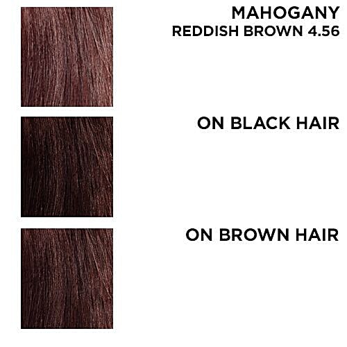 Bblunt Salon Secret High Shine Creme Hair Colour - Mahogany, 100 g + 8 ml Reddish Brown 4.56 100% Grey Coverage & No Ammonia
