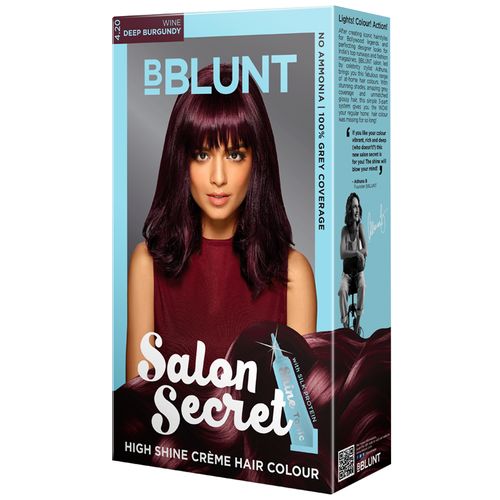 Bblunt Salon Secret High Shine Creme Hair Colour Wine Deep Burgundy 4 20 100 G Get 8 Ml Extra