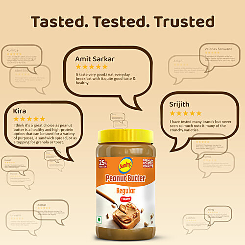 Sundrop Regular Creamy Peanut Butter, 924 g 25G Protein Per 100G