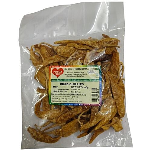 Popular Foods Curd Chillies, 100 g  