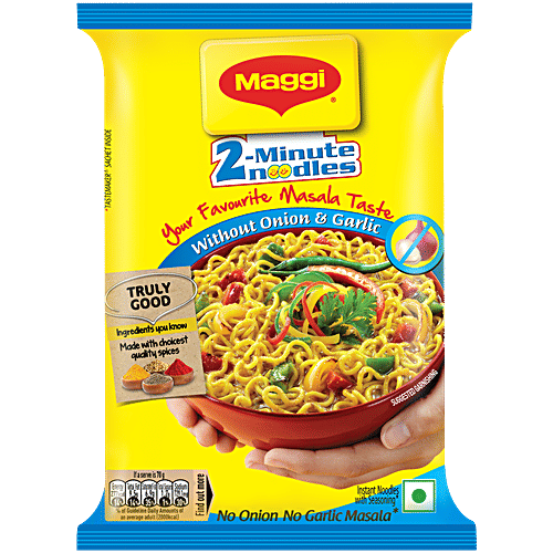 Maggi 2-Minute Instant Noodles, No Onion & Garlic, 70 g  No Onion & Garlic, Top Quality Authentic Ingredients