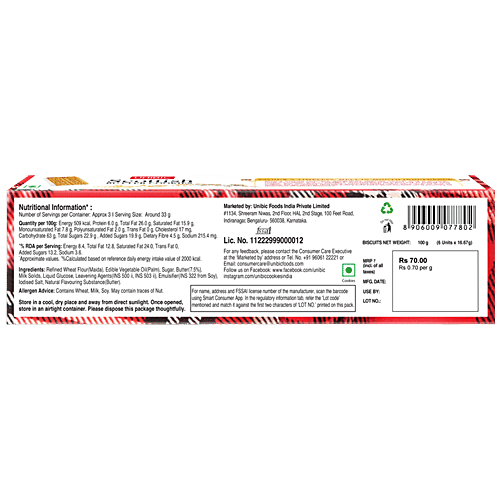 Unibic Foods Scottish Butter Cookies, 100 g Made with Pure Butter