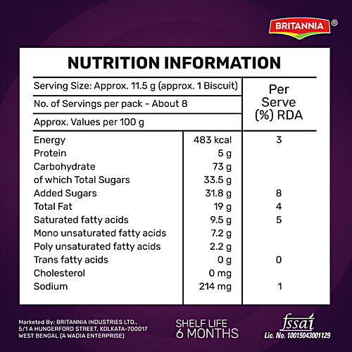 Britannia Jim Jam Naughty Jam Biscuit, 460 g (Buy 4 Get 1 Free)