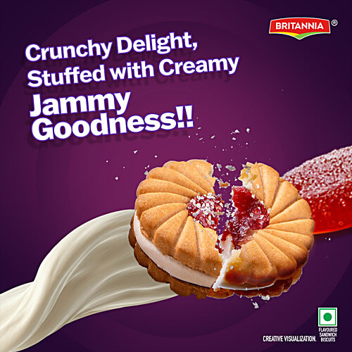 Britannia Jim Jam Naughty Jam Biscuit, 460 g (Buy 4 Get 1 Free)