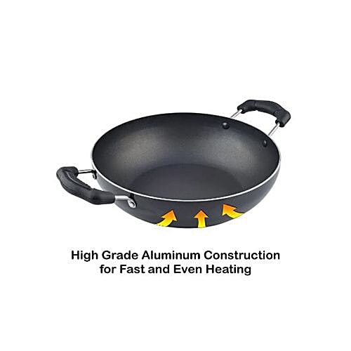 Buy Nirlon Induction Deep Kadai Aluminium Black Online at Best Price