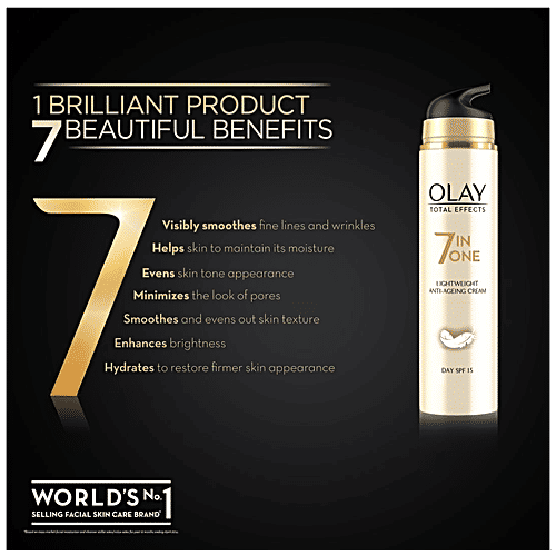 Olay Total Effects 7-In-1 -Lightweight Anti- Ageing Moisturizer Cream SPF 15, 50 g