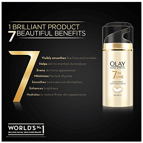 Olay Total Effects 7-In-1 -Lightweight Anti- Ageing Moisturizer Cream SPF 15, 20 g
