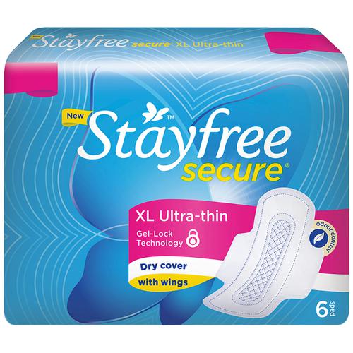 Buy STAYFREE Sanitary Pads - Secure Xl Ultra-Thin, with Wings Online at  Best Price of Rs 50 - bigbasket