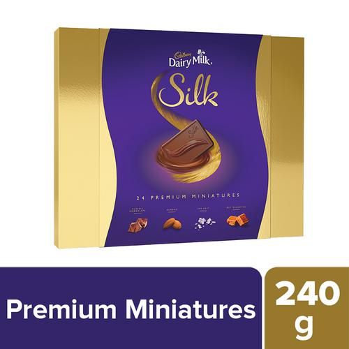 Cadbury Dairy Milk Silk Premium Miniatures Collection Assorted Chocolates - Rich Taste, Delicious, 240 g  