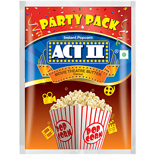 ACT II Movie Theatre Butter Instant Popcorn - Party Pack, 150 g (Buy 2 Get 1 Free) Hot & Fresh# in 3 mins