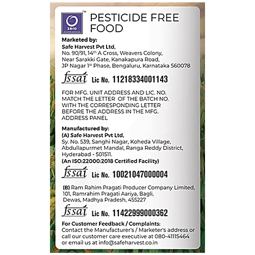 Safe Harvest Foxtail Millet Rice - Pesticide Free, 500 g  Pesticide Free