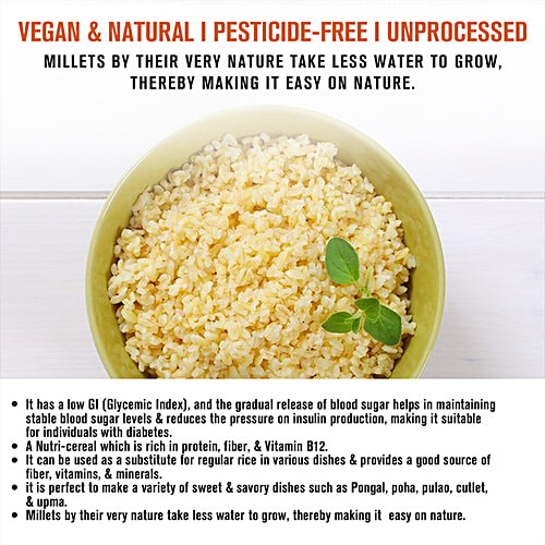 Safe Harvest Foxtail Millet Rice - Pesticide Free, 500 g  Pesticide Free