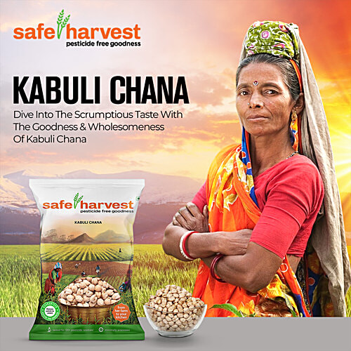 Safe Harvest Kabuli Chana/Chole - Pesticide Free, 500 g  Pesticide Free