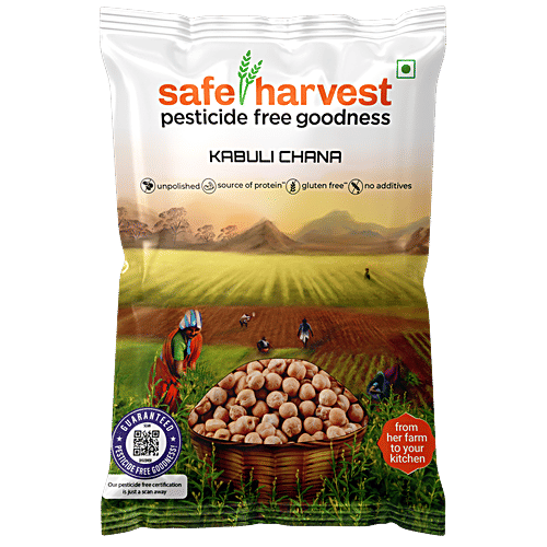 Safe Harvest Kabuli Chana/Chole - Pesticide Free, 500 g  Pesticide Free