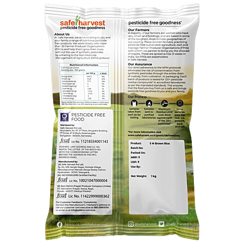 Safe Harvest Sona Masuri Unpolished Brown Rice - Pesticide Free, 1 kg  Pesticide Free