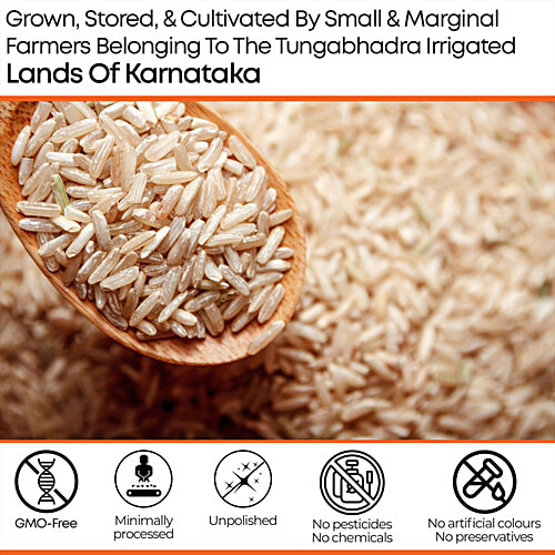 Safe Harvest Sona Masuri Unpolished Brown Rice - Pesticide Free, 1 kg  Pesticide Free