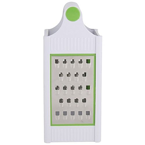 Apex 4 in 1 Slicer/Grater - Ivory White & Green, Plastic & Stainless Steel, 1 pc