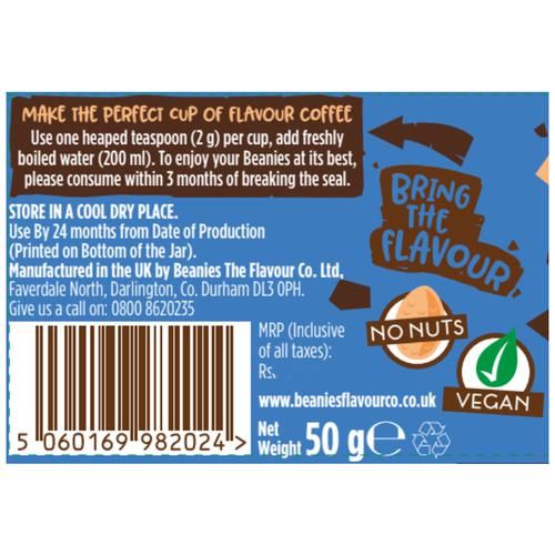 Beanies Flavour Instant Coffee - Nutty Hazelnut, 50 g Bottle No Added Sugar
