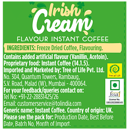 Beanies Flavour Instant Coffee - Irish Cream, 50 g Bottle Smooth and Creamy
 Authentic Flavour