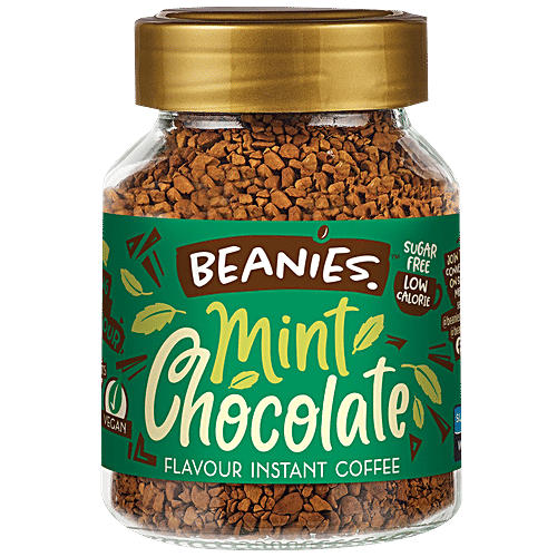 Beanies Flavour Instant Coffee - Mint Chocolate, 50 g Bottle No Added Sugar