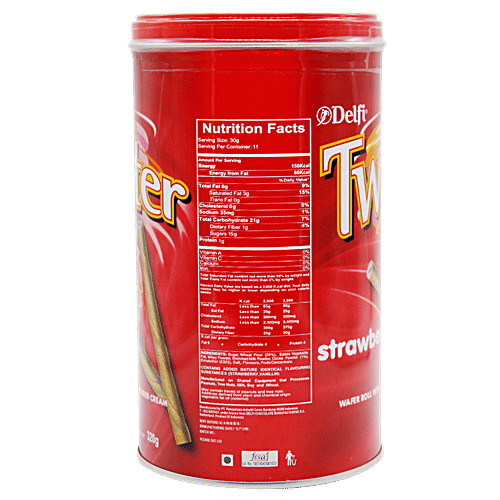 Twister Flavoured Cream Wafer Roll - Strawberry, 320 g  Zero Trans Fat, Zero Cholesterol