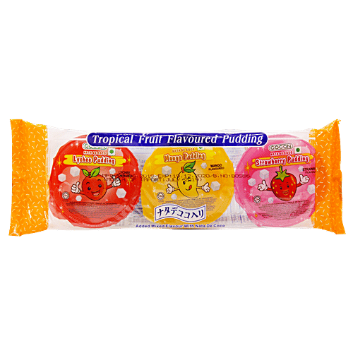 Cocon Tropical Fruit Pudding - Lychee, Mango, Strawberry Flavoured, 240 g  