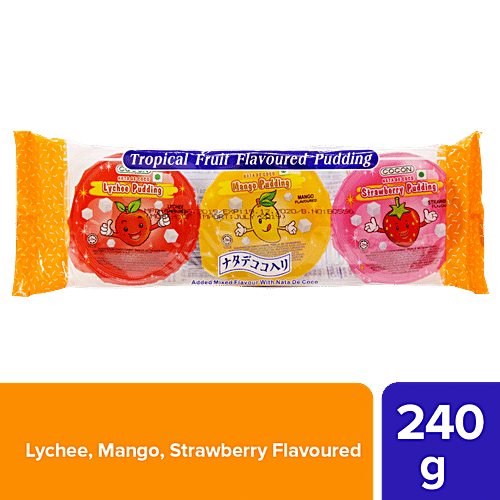 Cocon Tropical Fruit Pudding - Lychee, Mango, Strawberry Flavoured, 240 g  