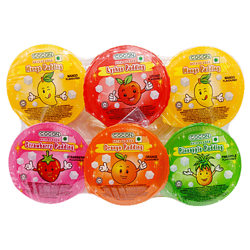 Cocon Tropical Fruit Pudding - Lychee, Mango, Strawberry, Orange, Pineapple Flavoured, 480 g  