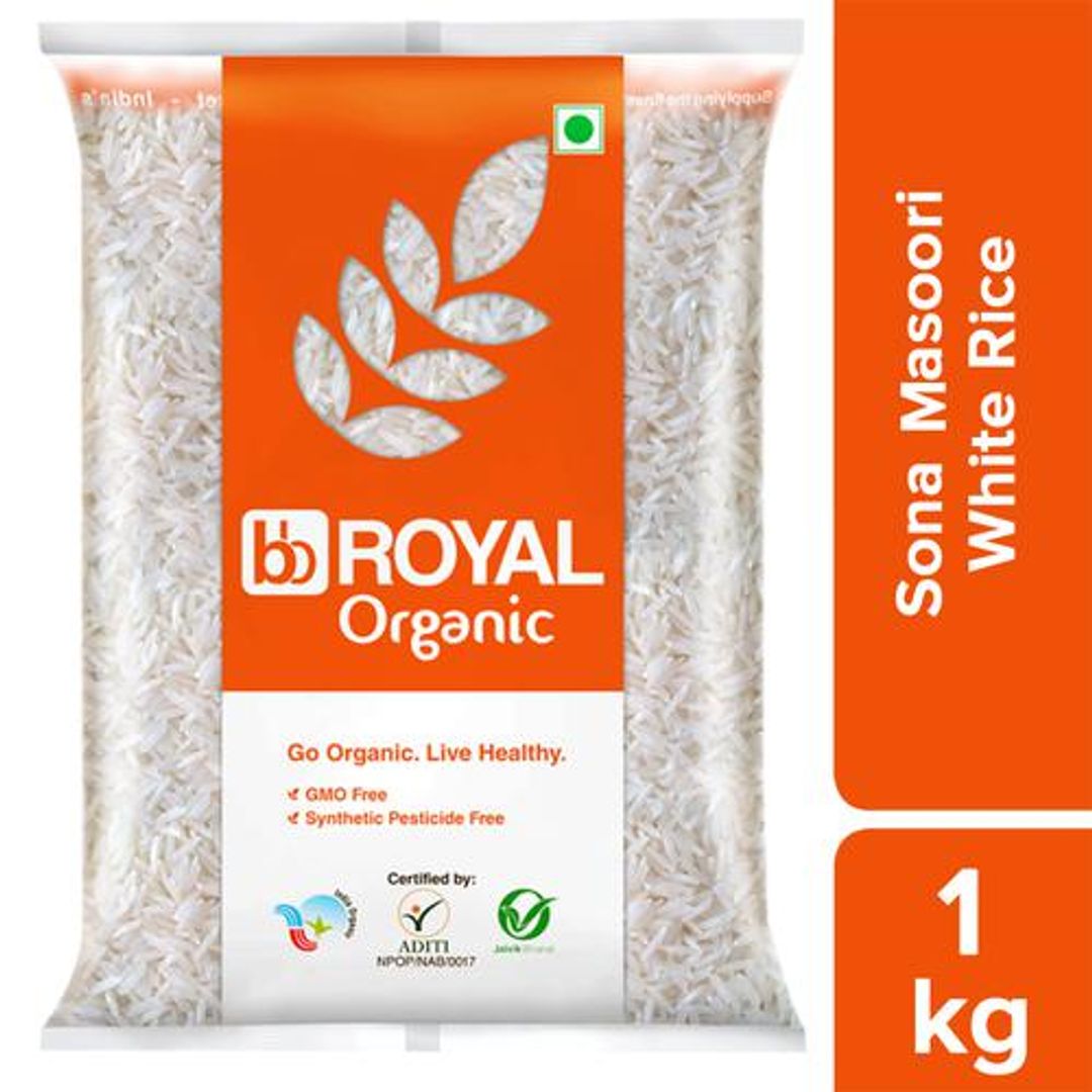 BB Royal Organic Sonamasoori White Rice/Akki, 1 kg 