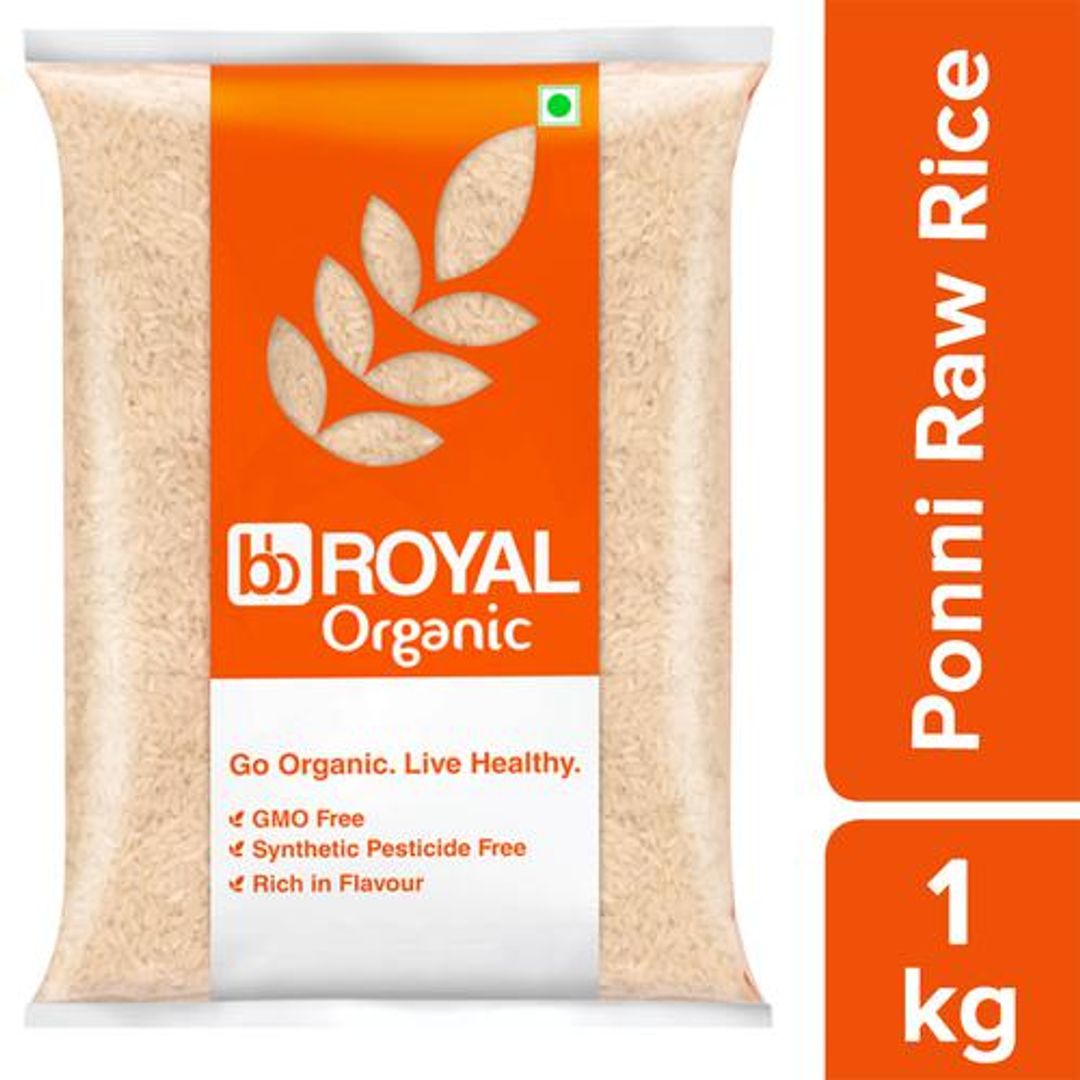 BB Royal Organic - Ponni Raw Rice/Akki, 1 kg 