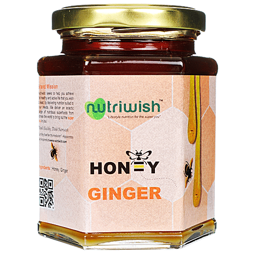 Nutriwish 100 % Pure Organic Honey - Ginger, 350 g  No Total Fat, No Cholesterol