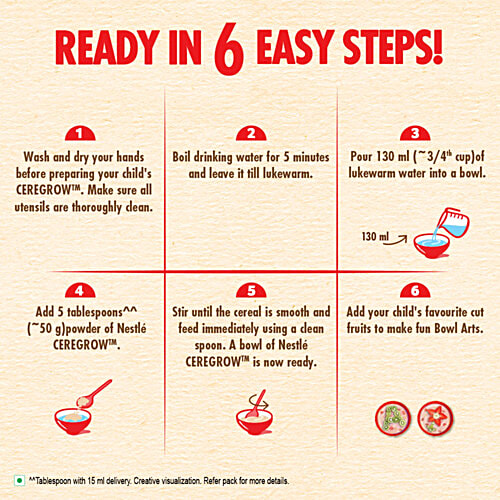 Nestle Ceregrow Multigrain Cereal With Milk & Fruits - Iron, Protein, Calcium, 19 Nutrients, From 2-6 Years, 300 g