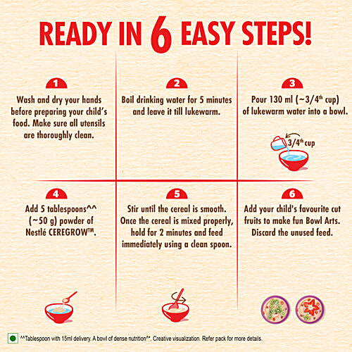 Nestle Ceregrow Multigrain Cereal With Milk & Fruits - Iron, Protein, Calcium, 19 Nutrients, From 2-6 Years, 300 g