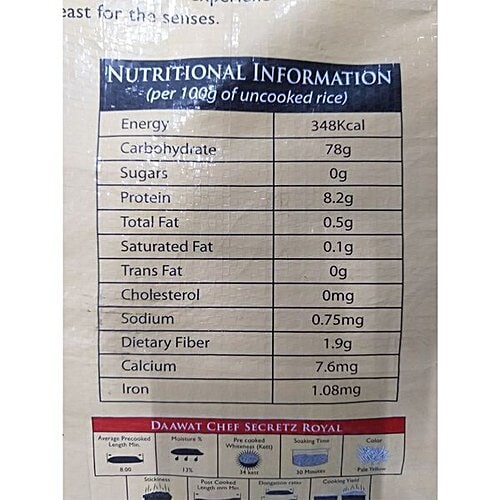 Dawat Dawat Basamti Rice - Cheffs, 30 kg  