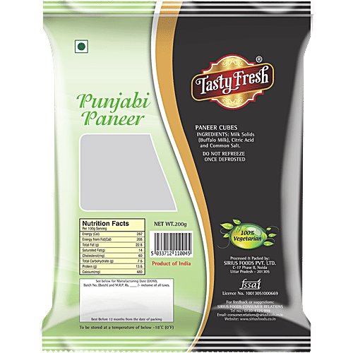 Tasty Fresh  Punjabi Paneer, 200 g  