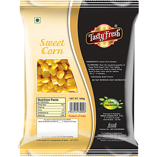 Tasty Fresh Frozen - Sweet Corn, 500 g  