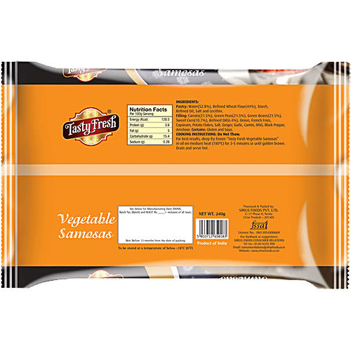 Tasty Fresh Frozen - Veg Samosa, 240 g  