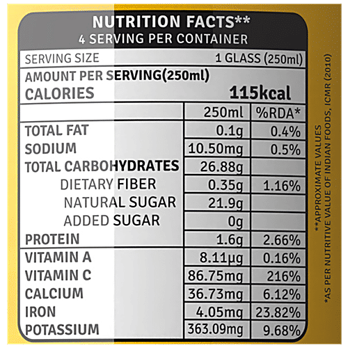 Raw Pressery Cold Extracted Juice - Valencia Orange, 1 L  