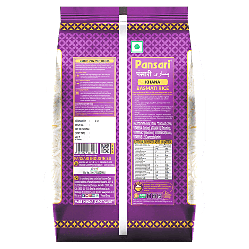 PANSARI Khana Basmati Rice, 1 kg  Mesmerizing Aroma