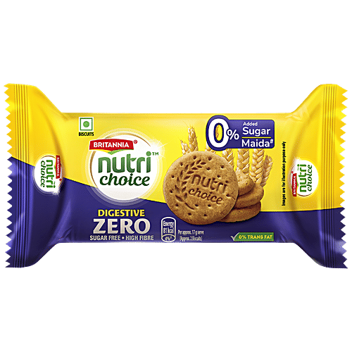 Britannia Nutrichoice Digestive Zero Biscuits, 91.7 g  Sugar Free, No Maida & No Trans Fat