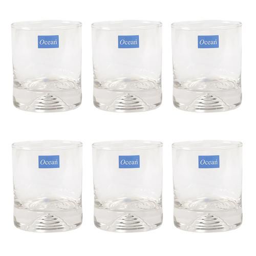Ocean Whiskey Glass - Transparent, Memphis, 200 ml each (Set of 6) Dishwasher Safe