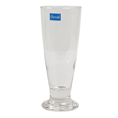 Ocean Water Juice Glass Set - Tiara Footed, 395 ml (Pack of 6) Dishwasher Safe