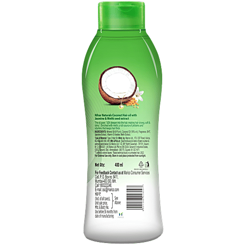 Nihar Naturals Hair Oil - Jasmine, 400 ml  