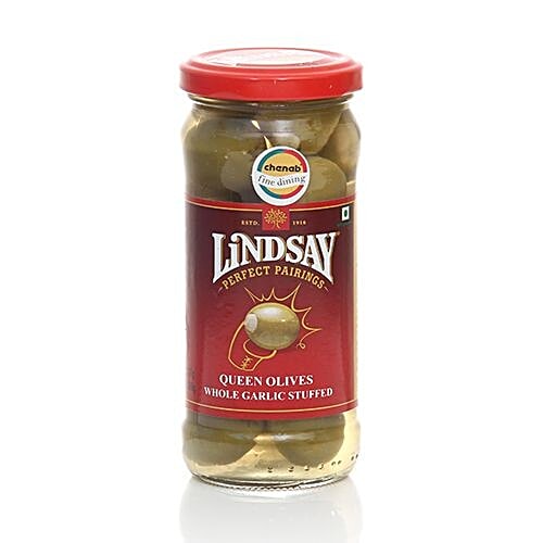 Buy Lindsay Queen Oilve Whole Garlic Stuffed 269 gm Online at Best