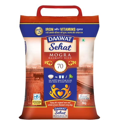 Daawat  Basmati Rice/Basmati Akki - Sehat Mogra, 5 kg  Contains Iron & Vitamins